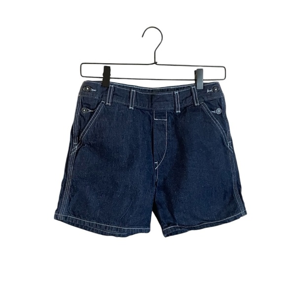 Levi’s Girls Slouch Side Button Denim Jean Shorts 14 Dark Wash - Picture 1 of 8